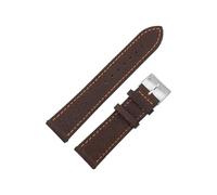 LQXHZ Correa De Reloj De Cuero Con Patrón Lychee, Correa De Reloj Con Costura Hecha A Mano De 18mm, 20mm, 22mm Y 24mm, Correa De Repuesto Con Barra De Resorte De Liberación Rápida(Coffee-orange wire,1