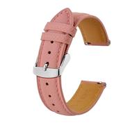 LQXHZ Correa De Reloj De Cuero Con Textura For Hombres Y Mujeres, Pulseras De 18mm, 20mm Y 22mm, Repuesto Rápido, Hebilla Negra(Pink-silvery,20mm)