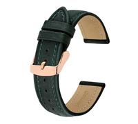 LQXHZ Correa De Reloj De Cuero Crazy Horse De 18mm, 20mm, 21mm, 22mm Y 24mm, Correa De Repuesto Con Hebilla De Oro Rosa For Hombres, Correas De Reloj(Green,14mm)
