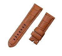 LQXHZ Correa De Reloj De Cuero De Bambú De Becerro Italiano De 22mm, 24mm, 26mm, Compatible Con Correa De Reloj Panerai Con Hebilla PAM441/111/386, Accesorios(Light Brown,24MM PAM_MATT SILVER BUCKLE)