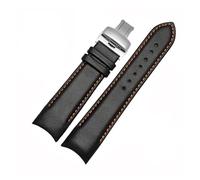 LQXHZ Correa De Reloj De Cuero Genuino De 22 Mm, 23 Mm, 24 Mm, Con Extremo Curvo, Compatible Con Tissot Watch Belt 1853 COUTURIER T035627A T035407A T035439, Correa For Hombre(Oragne line-silver,24mm)