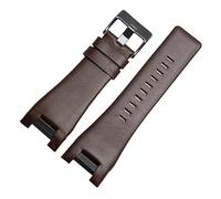 LQXHZ Correa De Reloj De Cuero Genuino De 32mm Compatible Con Correa De Reloj Diésel For DZ1216 DZ1273 DZ4246 DZ4247 DZ287 Pulsera Suave Transpirable(Color:BrownB black buckle)
