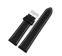 LQXHZ Correa De Reloj De Cuero Genuino Retro, Correa De Reloj De Cuero De Vaca Con Cera De Aceite, Pulsera De 18, 20, 22 Y 24mm, Correa De Reloj Inteligente Negra For Hombres Y Mujeres(Black-white lin