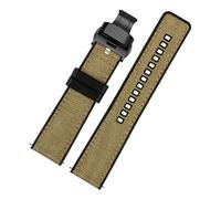 LQXHZ Correa De Reloj De Goma De Lona De Nailon For Hombre(Khaki 04,24mm)
