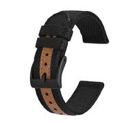 LQXHZ Correa De Reloj De Nailon De 18 Mm, 20 Mm, 22 Mm, Correa De Reloj Tejida, Ligera, Suave, Resistente Al Agua, Repuesto De Pulsera(Black,18mm)