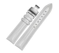 LQXHZ Correa De Reloj De Piel Auténtica Lacada For Mujer, Pulsera De Marca, Pulsera De Moda, 14, 16, 18 Y 20 Mm, Color Negro, Rojo Y Morado.(White Folding,18mm Rose gold)