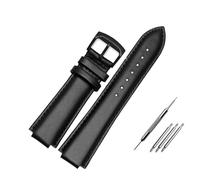 LQXHZ Correa De Reloj De Pulsera Con Interfaz Convexa De 23 X 14 Mm, Correa De Cuero Genuino, Compatible Con Citizen AU1065/1068/1060/1069, Correa Casual Negra For Hombre(Black black buckle)