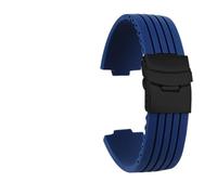 LQXHZ Correa De Reloj De Silicona Con Extremo Convexo De 22 X 11 Mm Y 24 X 12 Mm Compatible Con Oris Aquis 7330 7740, Pulsera De Buceo De Caucho Suave For Hombre.(Blue-black buckle,22-11mm convex)