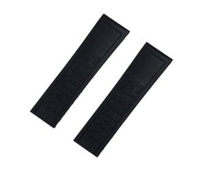 LQXHZ Correa de reloj de silicona de 20 mm, 22 mm y 24 mm,compatible con Navitimer, Avenger y Breitling.(Black,MATT BLACK BUCKLE_24MM)