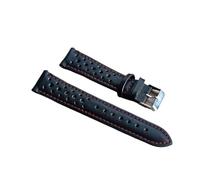 LQXHZ Correa De Reloj Hecha A Mano, Correa De Reloj De Cuero Genuino Suave, 18mm, 20mm, 22mm, 24mm, Reemplazo De Pulsera De Ventilación Porosa For Relojes(Black-red wire,18mm)