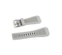LQXHZ Correas De 24 Mm Compatibles Con Bell & Ross BR-01 BR-03 Correa De Reloj De Silicona Con Herramienta(Grey Silver buckle)
