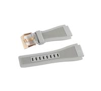LQXHZ Correas De 24 Mm Compatibles Con Bell & Ross BR-01 BR-03 Correa De Reloj De Silicona Con Herramienta(Grey Rose buckle)