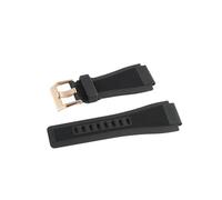 LQXHZ Correas De 24 Mm Compatibles Con Bell & Ross BR-01 BR-03 Correa De Reloj De Silicona Con Herramienta(Grey Rose buckle-01)