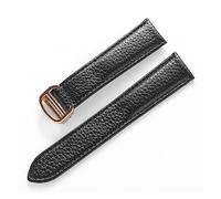LQXHZ Correas de cuero for hombres y mujeres Correa con hebilla plegable, (Color : Black gold buckle, Size : 20mm)