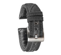 LQXHZ Correas De Reloj De Lona Material Premium Liberación Rápida Correas De Reloj De Nylon De Calidad Negra Hebilla De Acero 18 Mm 20 Mm 22 Mm 24 Mm (Color : Black-111, Size : 20mm)