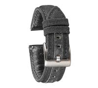 LQXHZ Correas De Reloj De Lona Material Premium Liberación Rápida Correas De Reloj De Nylon De Calidad Negra Hebilla De Acero 18 Mm 20 Mm 22 Mm 24 Mm (Color : Black-111, Size : 18mm)