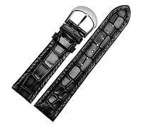 LQXHZ Moda Cuero Genuino Hombres # 39; S Correa De Reloj Personalidad Clara Cocodrilo Textura Correa Pulsera Reloj De Pulsera Banda 18 Mm 20 Mm 22 Mm Azul (Color : Black, Size : 18mm-rose gold clasp