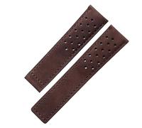 LQXHZ Pulsera De Cuero De Vaca Mate De 22 Mm Compatible Con CARRERA Serie Monaco Correa De Reloj For Hombre Correa De Muñeca Vintage Banda Marrón(Color:Dark Brown-Strap)