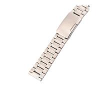 LQXHZ Pulsera de la correa de la banda del reloj de reemplazo de acero inoxidable sólido 12 14 16 18 20 22 Muñeca de 24 mm Despliegue de soldadura sin fisuras(Silver,14mm)