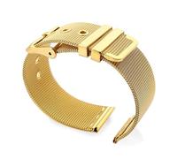 LQXHZ Pulsera de metal de 18 mm, 20 mm, 22 mm, 24 mm, correa de malla de 0,4 mm, correa de acero inoxidable, hebilla de pasador, correa de reloj milanesa compatible con Omega Seamaster(Gold,24mm)