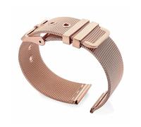LQXHZ Pulsera de metal de 18 mm, 20 mm, 22 mm, 24 mm, correa de malla de 0,4 mm, correa de acero inoxidable, hebilla de pasador, correa de reloj milanesa compatible con Omega Seamaster(Rose Gold,18mm)
