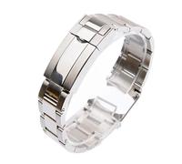 LQXHZ Pulsera De Reloj Compatible Con Rolex Daytona Water Ghost Submariner Accesorios De Reloj Cadena De Banda 20 Mm 21 Mm Correa De Reloj De Acero Inoxidable Sólido(Bright Silver,21mm No Logo)