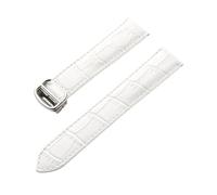 LQXHZ Reemplazo De Piel De Vaca Con Capa De Cabeza De Correa De Cuero Compatible Con Correa De Reloj De Globo Azul Cartier Accesorios De Pulsera For Hombres Y Mujeres(Color:White,Size:19mm)