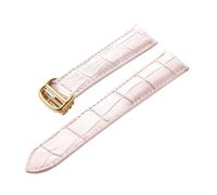 LQXHZ Reemplazo De Piel De Vaca Con Capa De Cabeza De Correa De Cuero Compatible Con Correa De Reloj De Globo Azul Cartier Accesorios De Pulsera For Hombres Y Mujeres(Color:Pink gold buckle,Size:18mm)
