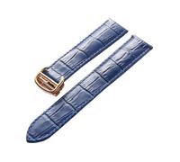LQXHZ Reemplazo De Piel De Vaca Con Capa De Cabeza De Correa De Cuero Compatible Con Correa De Reloj De Globo Azul Cartier Accesorios De Pulsera For Hombres Y Mujeres(Color:Blue rose buckle,Size:22mm)