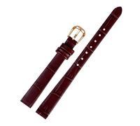 LQXHZ Reloj De Pulsera De Cuero Genuino For Mujer, Correa De Reloj De Moda, Mini Banda De 6mm, 8mm, 10mm, 12mm, 14mm, Correa De Reloj De Tamaño Pequeño Roja (Color : Brown- rosd gold B, Size : 14mm