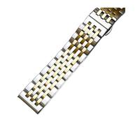 LQXHZ Reloj Pulsera de correa 12mm 14mm 16mm 17mm 18 mm 19 mm 20 mm 21 mm 22 mm 23mm 24mm Acero inoxidable de acero inoxidable Metal Banda T41 Oro de plata(Silver gold,20mm)