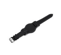LQXHZ Retro Hecho a mano Reloj de la pulsera de los hombres 20 mm 22 mm 24 mm Pulsera de reloj de cuero Pulsera Azul Azul Negro Verde Rojo Color Rojo Correa(Black-1,22mm)