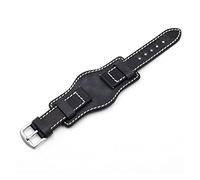 LQXHZ Retro Hecho a mano Reloj de la pulsera de los hombres 20 mm 22 mm 24 mm Pulsera de reloj de cuero Pulsera Azul Azul Negro Verde Rojo Color Rojo Correa(Black,24mm)