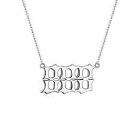 LQXY Collar con número de ángel para mujer, 111 222 333 444 555 666 777 888 999 collar de plata de ley 925 joyería de numerología, Plata,