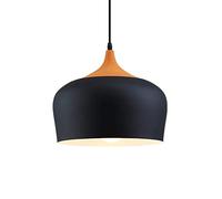 LQZCXMF 1 PAQUETE de elegantes luces colgantes Iluminación de techo colgante industrial Linterna con diseño de cúpula con patrón de madera con lámpara de araña con base E27 para isla de cocina, acceso