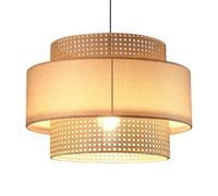 LQZCXMF Lámpara Colgante Ajustable De Bambú Tejido Con Pantalla Lino Francés Clásico, Lámpara Colgante Ratán Estilo Vintage Chic Para La Decoración De Rincones De Sala De Estar, Luminarias Cálidas