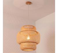 LQZCXMF Lámpara Colgante De Bambú 3 En 1, Ajustable, De Una Luz, Para Cocina, Isla, Fregadero, Estilo Rústico, Hecha A Mano, Para Restaurantes, Comedores, Salas De Estar Y Dormitorios, 50 Cm.