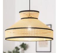 LQZCXMF Lámpara Colgante De Bambú De 1 Luz, Elegante Lámpara De Araña Cesta Ratán Para Isla Cocina, Lámpara De Guardería Estilo Boho (21,6"), Pantalla De Lámpara De Mimbre Natural Hecha A Mano