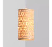 LQZCXMF Lámpara Colgante De Bambú Para Isla De Cocina, 1 Unidad, Estilo Bohemio, Altura Ajustable, Candelabros Rústicos Únicos, Pequeños, Para Comedor O Restaurante - Beige, Base E26