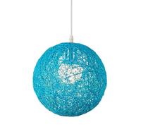 LQZCXMF Lámpara Colgante De Ratán Estilo Granja Pantalla Esférica Creativa De Ratán Lámpara Colgante Decorativa Industrial De 50 Cm Lámpara De Techo Retro E27 Hecha A Mano Para Bar,