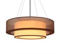 LQZCXMF Lámpara Colgante Grande De 60 Cm (23,6 Pulgadas) De Tela De Lino Blanca, Araña Moderna De Doble Capa, Colgante Industrial Ajustable, Accesorios De Iluminación Vintage De Mediados De Siglo