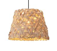 LQZCXMF Lámpara Colgante Grande De Estilo Costero, Farol De Cesta Natural, Araña Beige, Iluminación Cúpula Metálica Jaula De Bambú De Estilo Rústico Para Isla De Cocina, Comedor, Mesa De Comedor