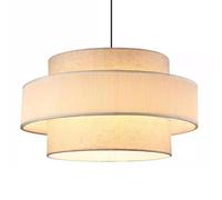 LQZCXMF Lámpara Colgante Moderna Tipo Tambor, Estilo Rústico, Color Blanco Lino, Con Pantalla Doble Capa, Hecha A Mano, Ideal Para Isla Cocina, Iluminación Ambiental Para Sala Estar