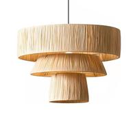 LQZCXMF Lámpara De Araña Bohemia De Ratán De 1 Luz Para Comedor, Lámpara Araña Rústica 50 Cm, Luminarias Hechas A Mano Con Pantalla De Metal Y Mimbre Vintage, Iluminación Colgante Grande