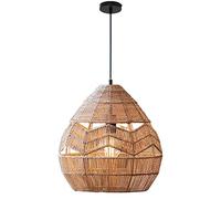 LQZCXMF Lámpara De Araña Retro De Cuerda De Cáñamo Pantalla De Bambú Natural Tejida A Mano Pantalla De Luz Colgante, Luz De Cesta De Luz De Comedor De Bambú Colgante