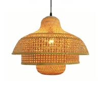 LQZCXMF Lámpara De Araña Tejida De Bambú, Ideal Para Iluminación Vintage De Interior Tejida, Pantallas De Mimbre Y Ratán, Lámpara Colgante Tejida, Estilo Del Sudeste Asiático Para Comedor,