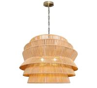 LQZCXMF Lámparas Colgantes De Estilo Japonés Wabi-sabi Con Pantalla De Cesta Tejida A Mano Y Cuerda De Cáñamo Vintage. Lámparas De Araña Industriales Antiguas Ajustables De 3 Focos