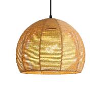 LQZCXMF Lámparas De Araña De Estilo Japonés Para Sala De Estar, Cuerda Cáñamo, Con Pantalla De Cesta De Ratán De 2 Capas Y Marco De Metal, Forma De Farol De Mimbre, Para Sala De Estar