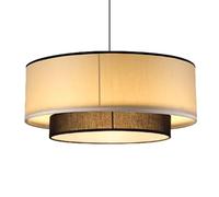 LQZCXMF Lámparas De Araña Vintage De Mediados De Siglo Con Pantalla De Tela De Lino, Lámparas Colgantes Únicas Tipo Tambor Para Sala De Estar, Luminarias Huecas De 2 Capas Para Comedor