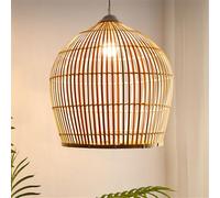 LQZCXMF Pantalla De Ratán Hecha A Mano De Estilo Vietnamita Lámparas De Techo Colgantes Bohemias Tejidas A Mano Lámparas Colgantes De Bambú Natural E26 Para Sala De Estar, Cocina,